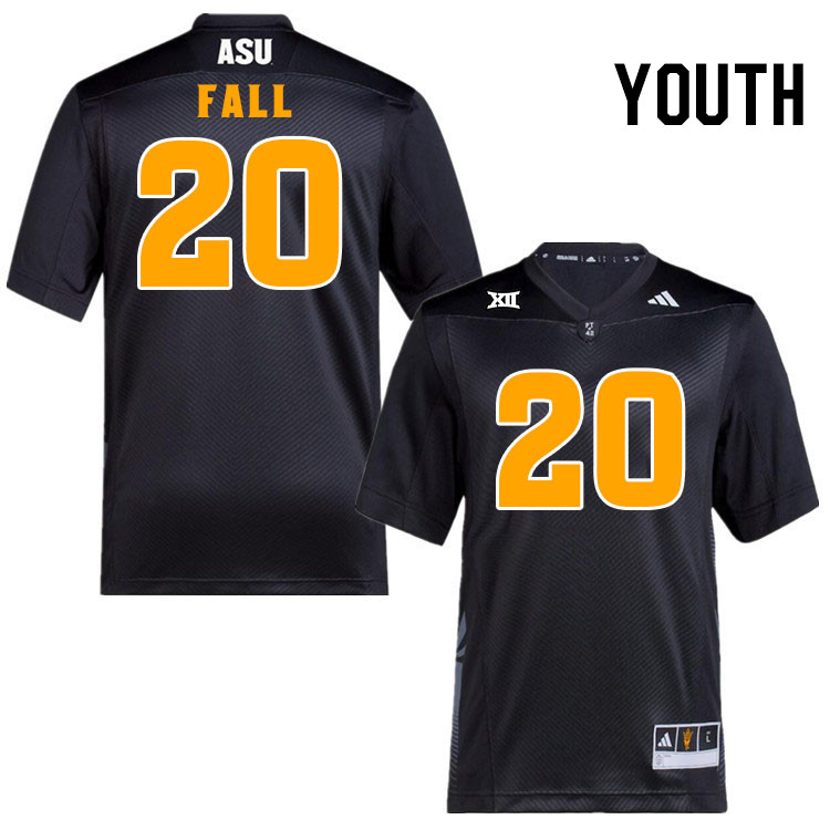 Youth #20 Adama Fall Arizona State Sun Devils College Football Jerseys Stitched-Black